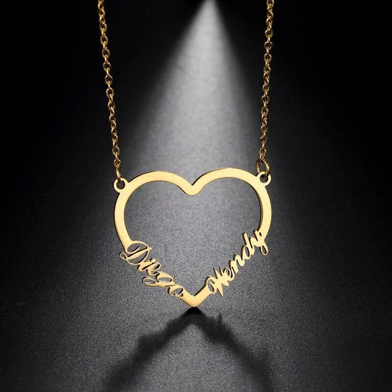couple big heart name pendant jewellery india 214530