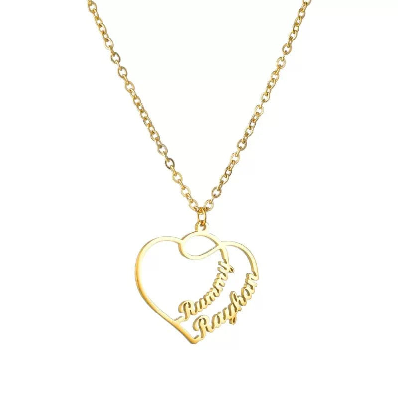 couple heart name pendant jewellery india 343830
