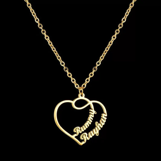 couple heart name pendant jewellery india 801483