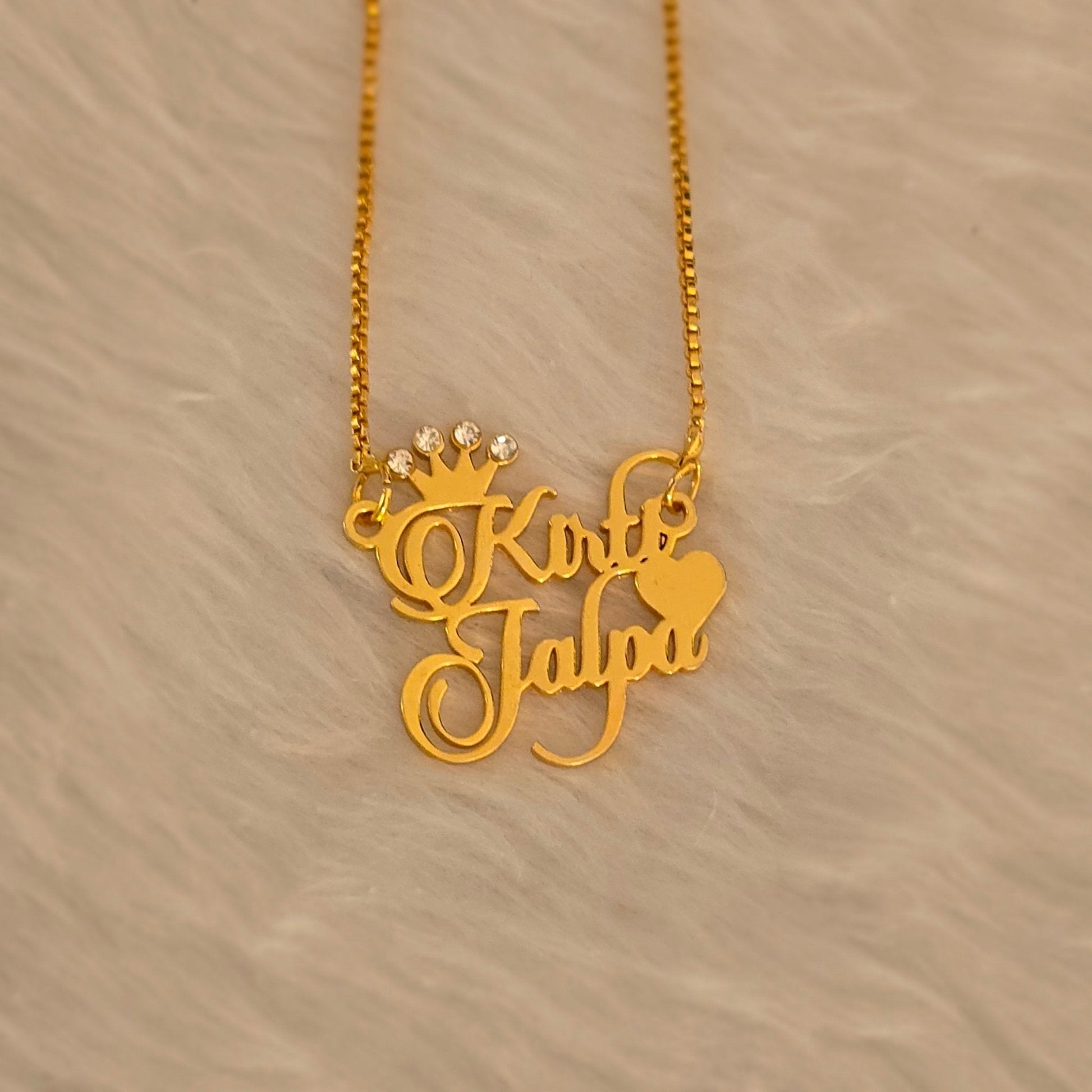 diamond crown star heart personalized name necklace jewellery india 785912