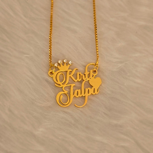 diamond crown star heart personalized name necklace jewellery india 785912
