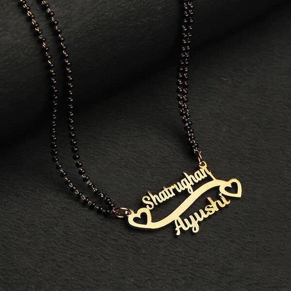 double heart name necklace jewellery india 909242