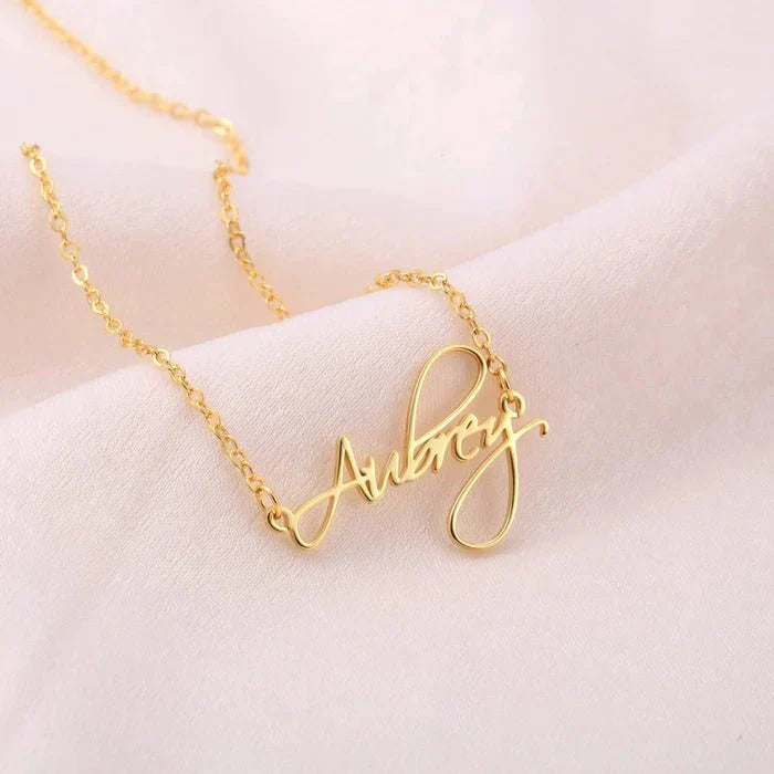 gold plated curlicue name necklace jewellery india 831614