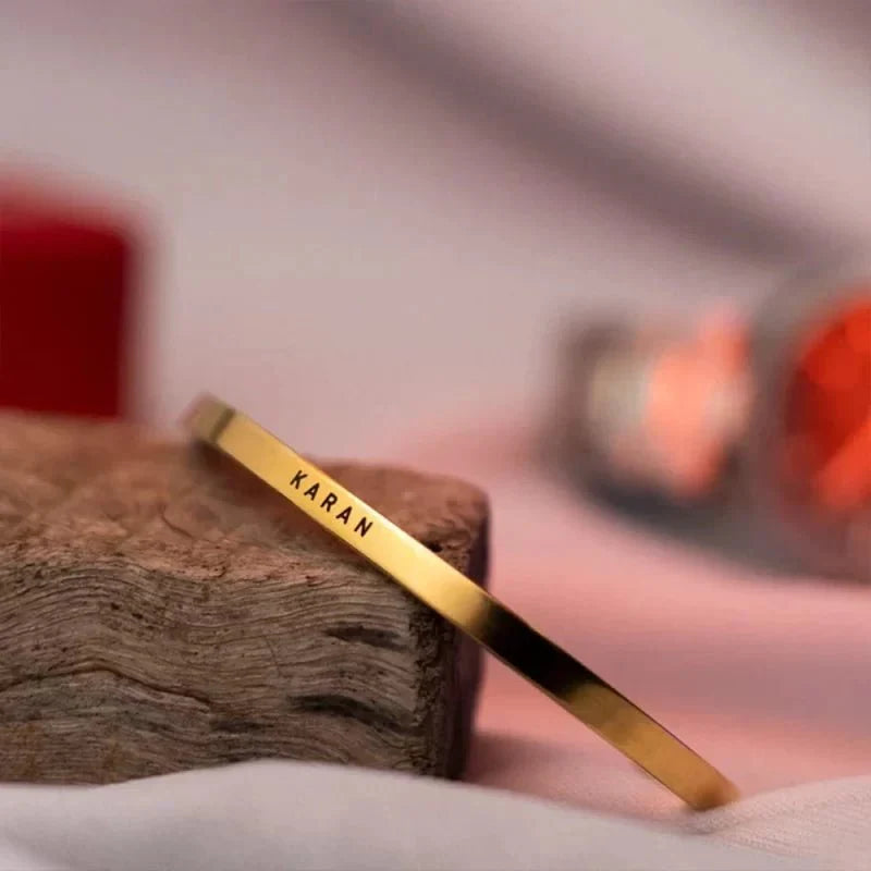 gold plated personalized engraved name kada jewellery india 298301