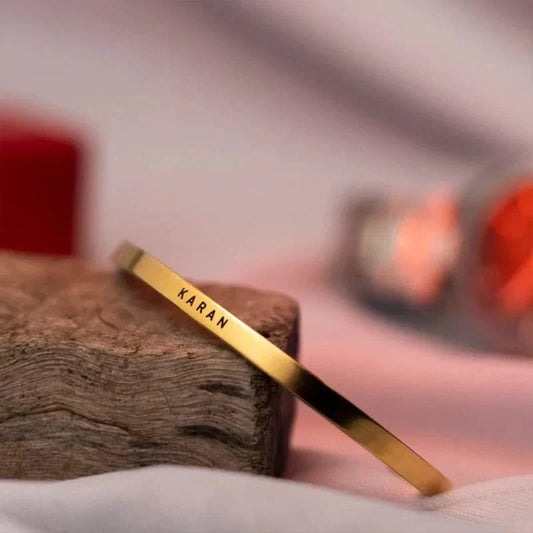 gold plated personalized engraved name kada jewellery india 298301