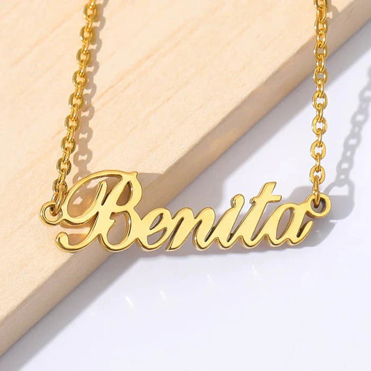 gold plated simple name necklace jewellery india 226718