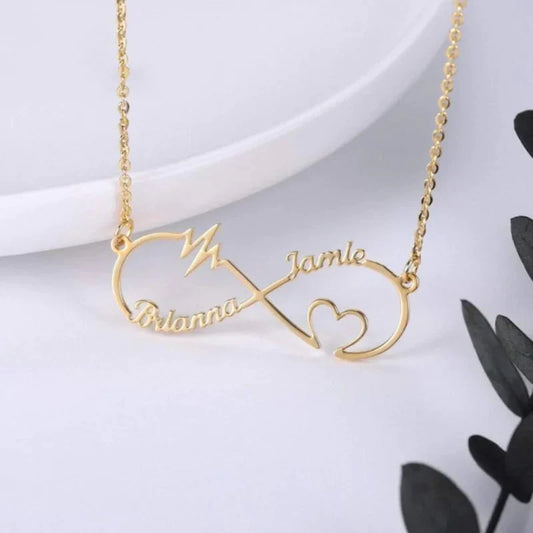 infinity heartbeat couple name pendant jewellery india 981910