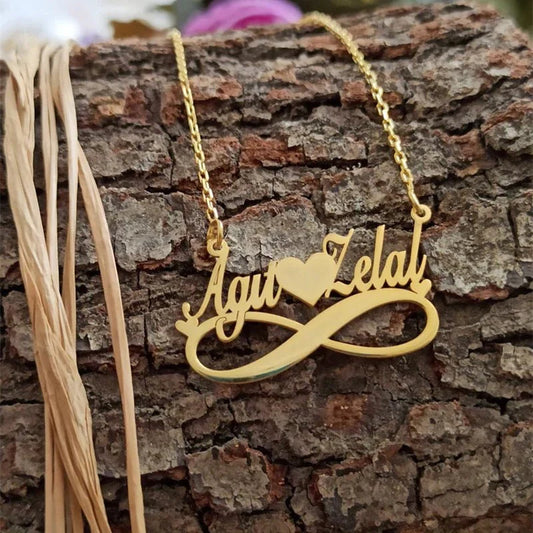 infinity love heart couple name pendant jewellery india 288917