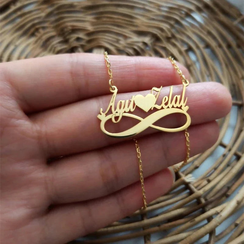 infinity love heart couple name pendant jewellery india 596197