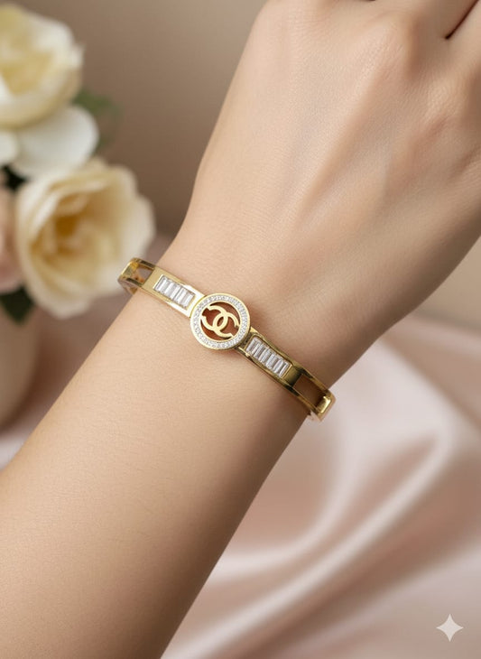 316L Stainless steel Diamond openable bracelet