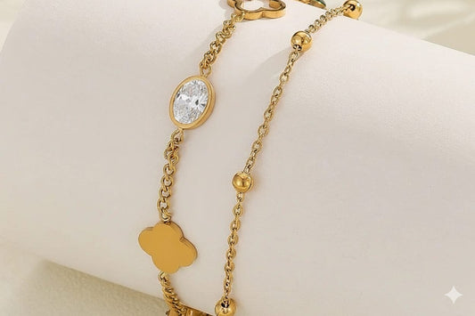 316L Stainless Steel white diamond bracelet anklet