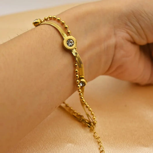 316L Stainless steel diamond bracelet for women fashion