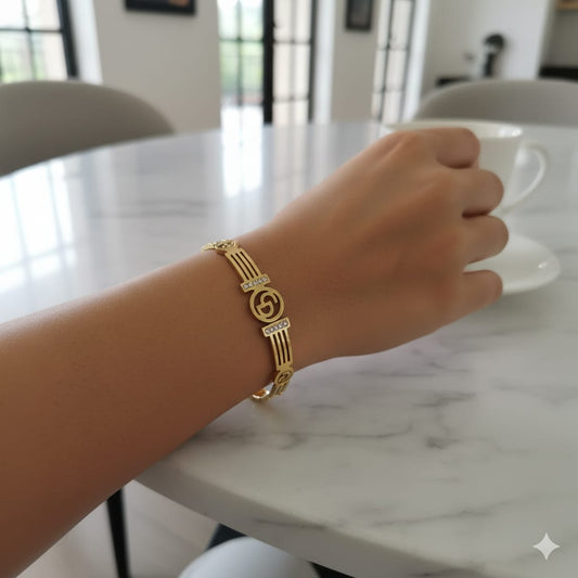 316L stainless steel diamond openable bracelet