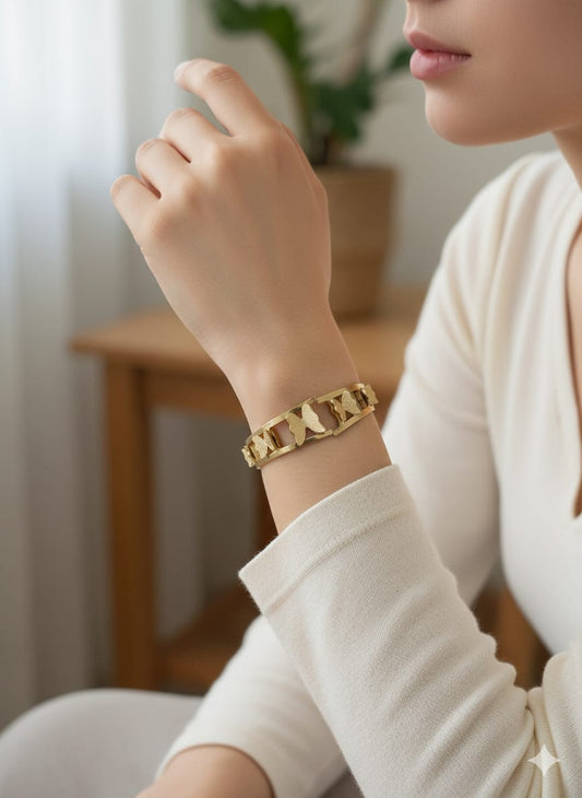316L Stainless steel butterfly openable bracelet