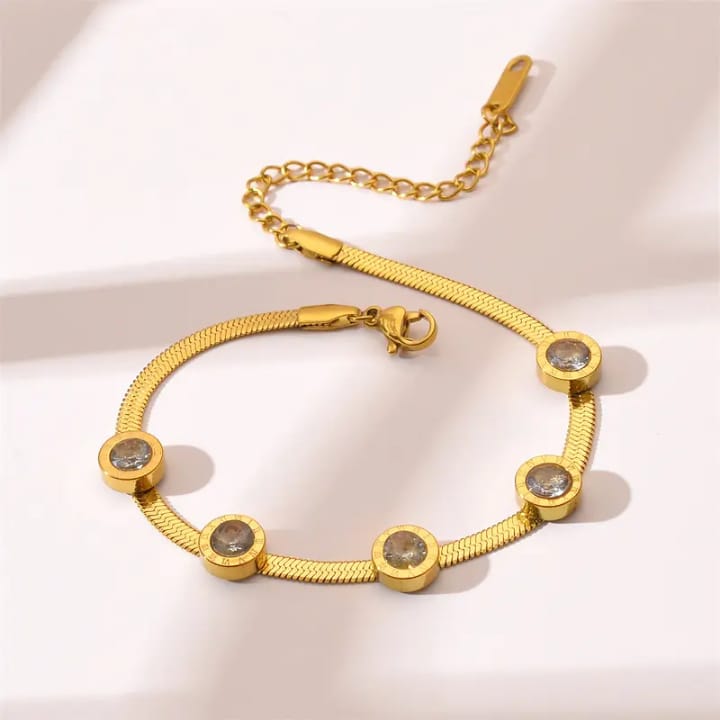 316L Stainless steel dainty round diamond  bracelet and anklet